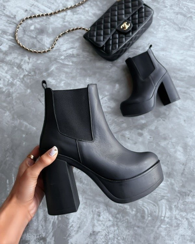 Imagen 5 de 9 de Bota Cuero Taco Alto Plataforma Tiffany