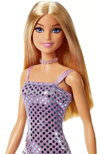 Barbie Glitter Sortimento Loira Vestido Rosa Hjr93