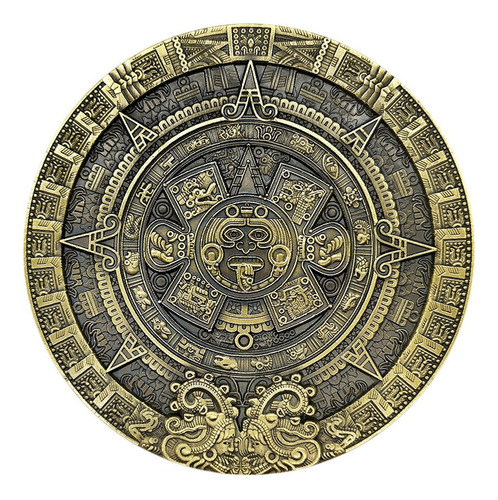 Moneda Con Medallón De Bronce De La Profecía Maya De 80 Mm D