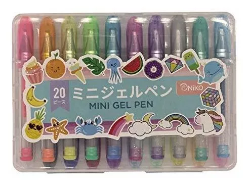 NIKO Gel Pen Mini 20 Glitter Colored Pens , 1 Pack 