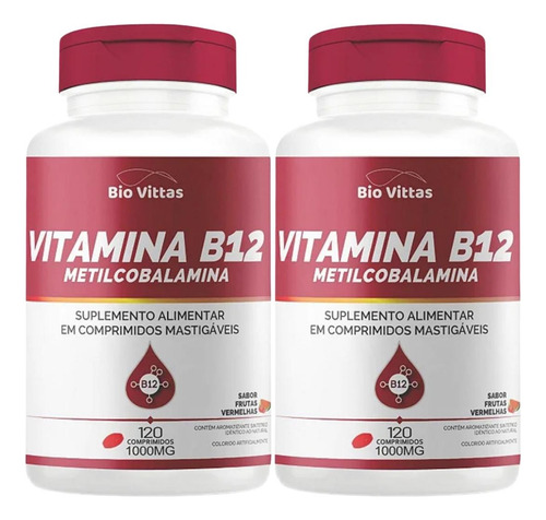 2 Potes Vitamina B12 - Metilcobalamina 1000mg 240comp
