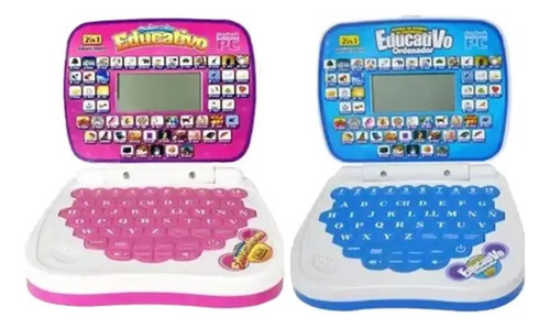 Mini Computador Portátil Mouse Didáctico Infantil Educativo Color Azul