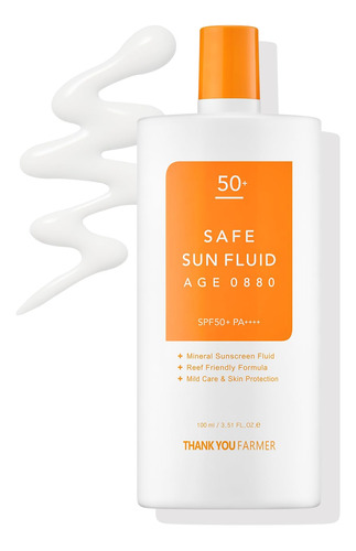 Thankyou Farmer Safe Sun Fluid 3.51 Fl Oz (3.4 Fl Oz) Spf50,