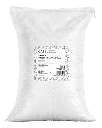 Saco De Pimienta Blanca Molida En Polvo Premium 10kg