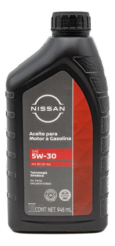 Aceite Semi-sintetico 5w-30 946ml. Nissan