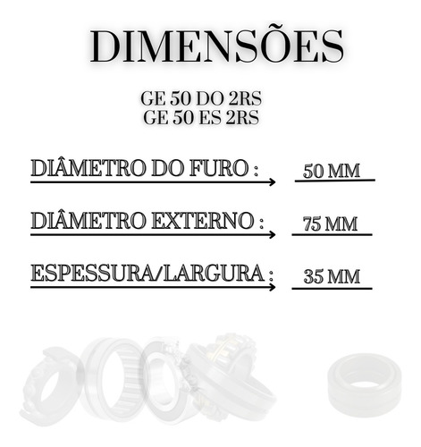 Ge 50 Do 2rs Rotula Esferica Auto-ajustavel Com Blindagem