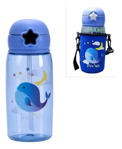 Tomatodo Para Niños Botella De 700ml Con Funda- Azul