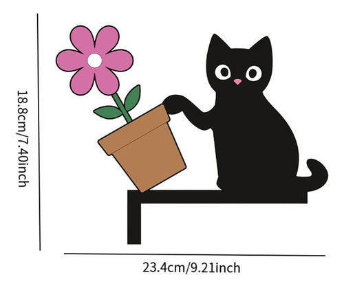 Fa Esquina De La Puerta Izquierda Gato De Maceta De Flores