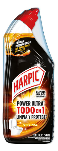 Harpic Power Ultra Original 3 Piezas 750 Ml