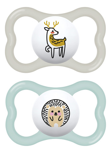 Kit com 2 Chupetas Supreme Bico de Silicone 6m+ Neutra - MAM