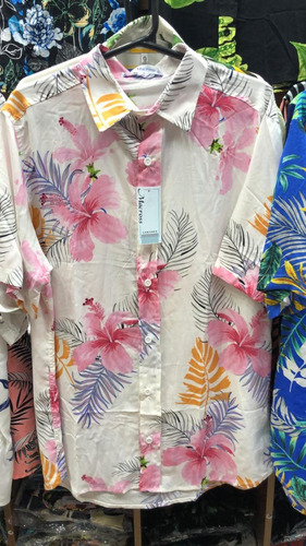 Kit 4 Camisa Social Masculino Slim Florida Floral