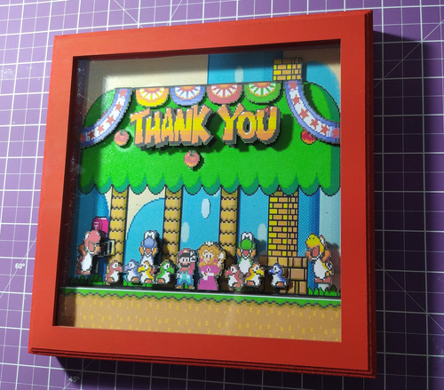Quadro 3d Super Mario World Tela Final