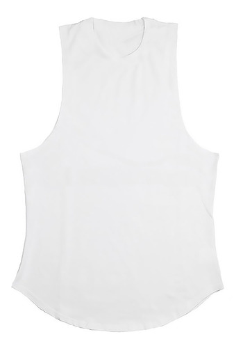 Imagen 6 de 10 de Polera Deportiva Musculosa Hombre Gimnasio Algodón Blanco