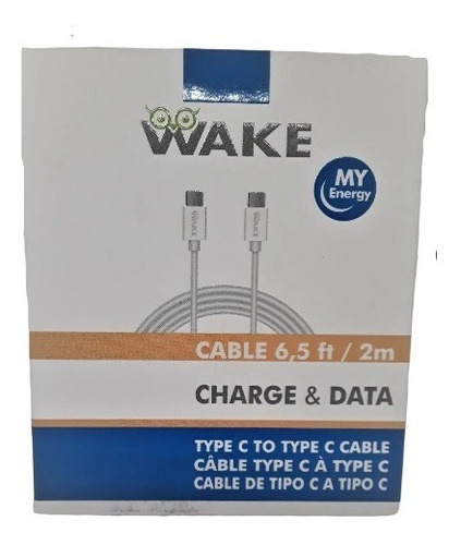 Cable Usb Wake 2mts Tipo C Carga Rapida Gama Alta Metal