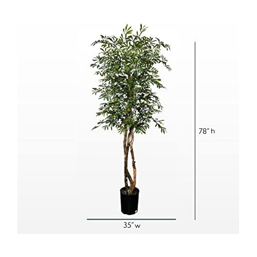 Árbol Artificial De Olivo De 6.5 Pies Troncos De Mader...