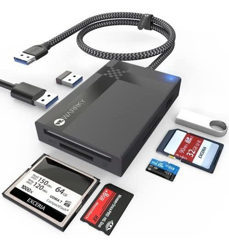 Lector De Tarjetas Sd 7 En 1, Warrky Multi-card Reader Hub P