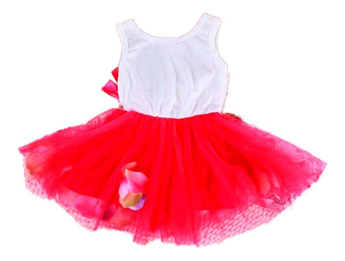 Vestido Tutu Balé Meninas Tule Petalas De Flores