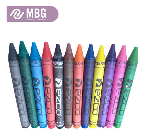 Imagen 3 de 7 de Crayones De Cera X 12 Unidades Ezco lavables
