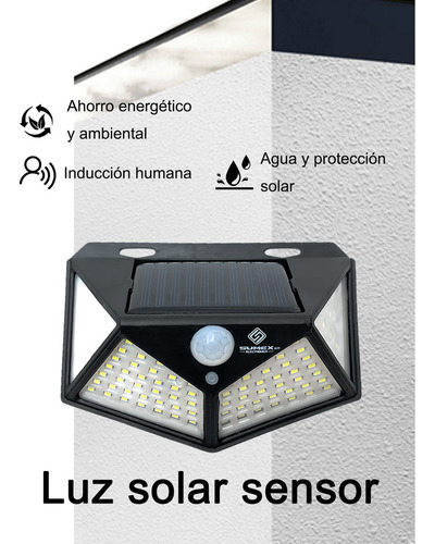 100 Leds Lámparas Solar Sensor Exteriores De Pared 10 Pcs