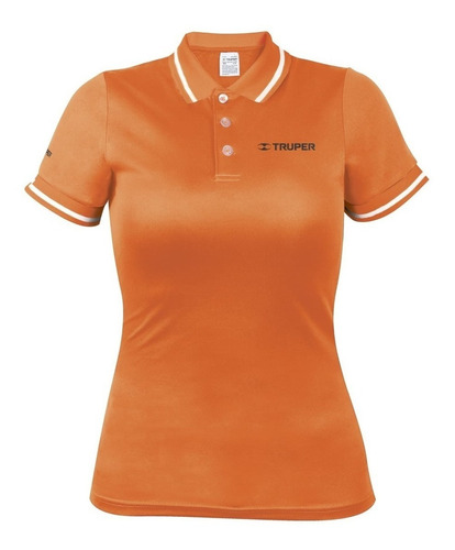 Playera Tipo Polo Dry Fit Naranja, Para Dama, Talla M