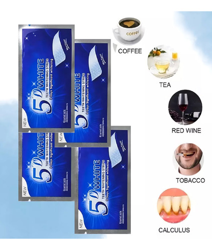 7 Tiras Blanqueadoras Dentales 5d White Strips Dientes