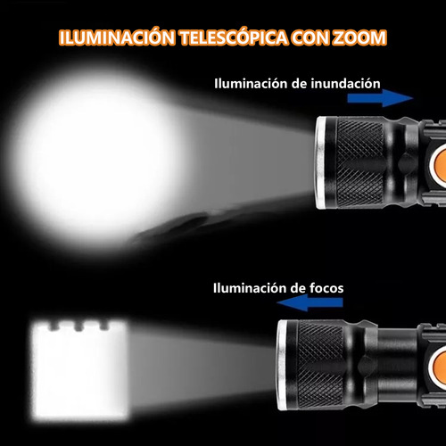 1000 Lm Mini Linterna Portátil Recargable Con Zoom Cgq 60 W