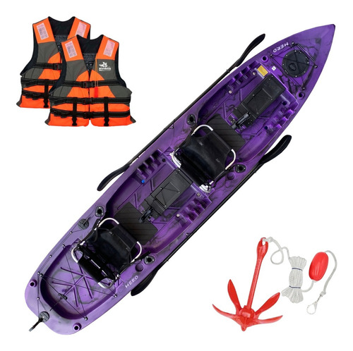 Kayak Kayaker Mero Without Motor 2 Seater Stable Adventureros Camo Violet Color
