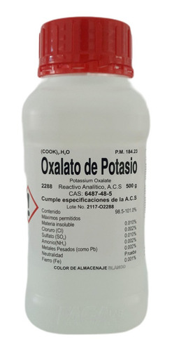 Oxalato De Potasio R. A. De 500 G Fagalab
