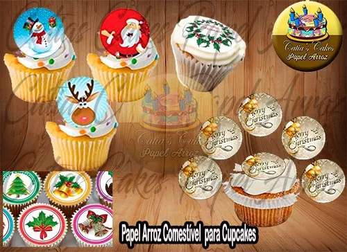 Natal Papel De Arroz Para Bolo 1 Kg Redondo E Cupcake em Promoção na  Americanas