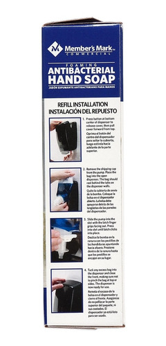 Imagen 3 de 4 de Refil Jabón De Manos Antibacterial Members Mark 1000ml 2pack