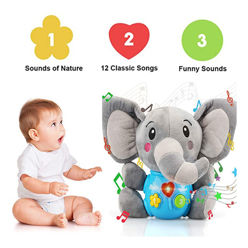 Juguete De Peluche Relajante Para Bebés Con Música De Sonido