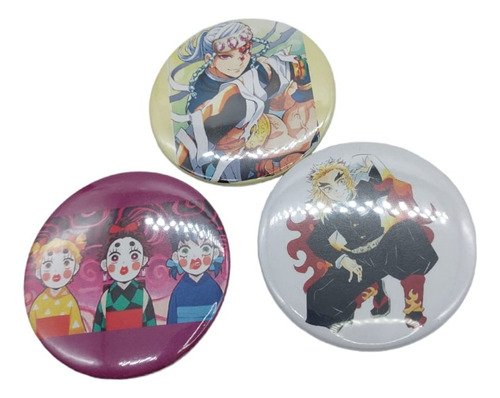 Pack X3 Pins Pines Demon Slayer Tanjiro Rengoku Tenguen 3