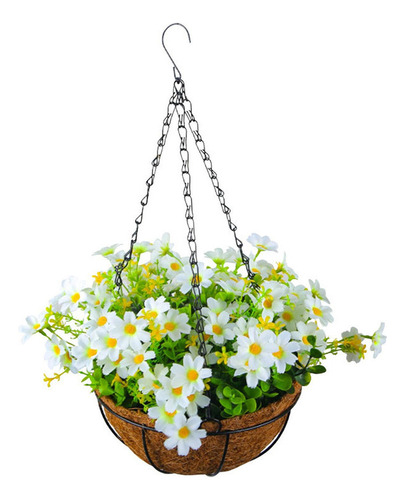 Cesta Colgante De Flores Artificiales, Maceta Colgante De Color Violeta