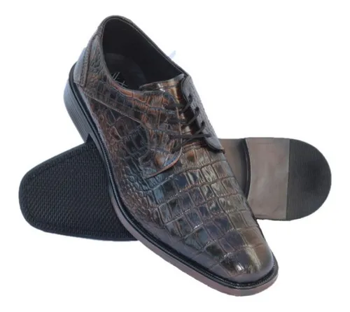 Opresor champán pastel Zapato De Vestir Para Hombre 100% Piel Tipo Cocodrilo