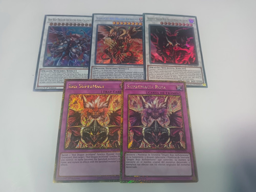 Combo Synchros Red Dragón Y Trampas Foil Yugioh 