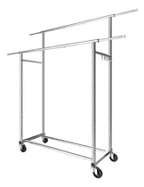 Comprar Rack Perchero Con Ruedas Doble Para Ropa Abrigos Extensible
