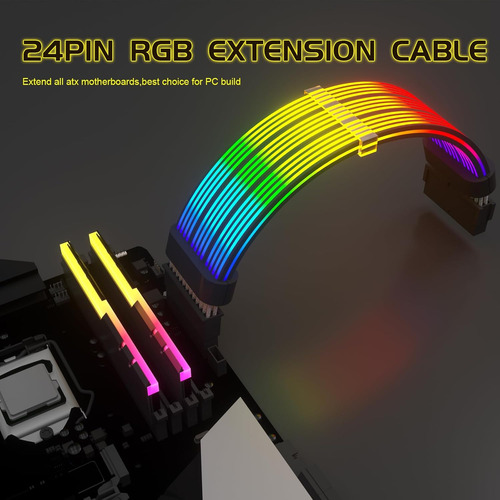 Cable Rgb Sirlyr De 24 Pines, Extensiones De Cables Rgb Psu,