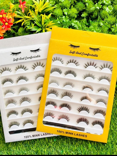 Set De 14 Pares De Pestañas Para Ojos + Delineador + Pinza