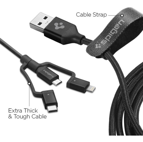 Cable Spigen Multipuerto Carga Rapida 3.0 Usb-c Light Micro