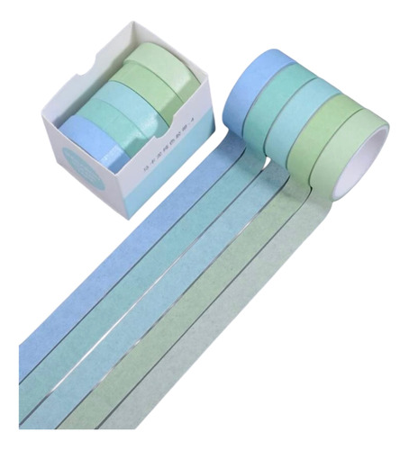 Cintas Washi Tape Decorativa Colores Set De 5