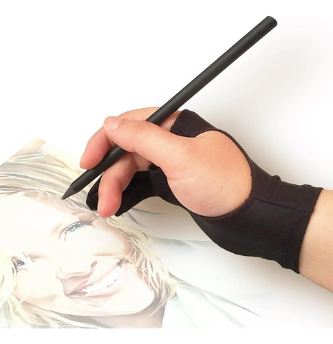 Guantes Negros Tableta Gráfica Dibujo Reduce Fricción Sudor