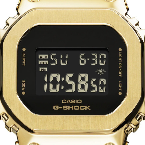 Reloj Casio Gms5600gb-1 Original Golden Para Dama E-watch Color de la correa Negro Color del bisel Dorado Color del fondo Negro