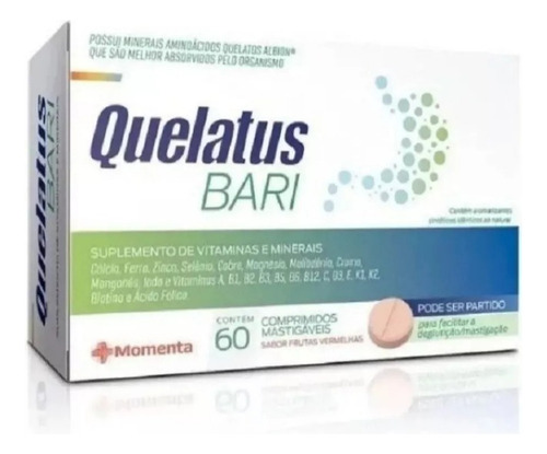 Quelatus Bari 60 Comprimidos Mastigáveis Sabor Frutas Vermelhas
