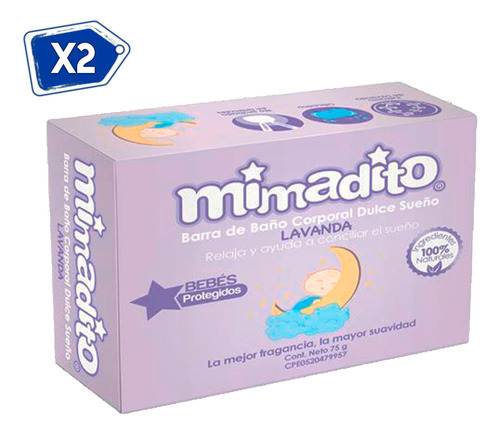 Jabòn De Baño Corporal Lavanda Mimadito 75 Gr (2 Unds)