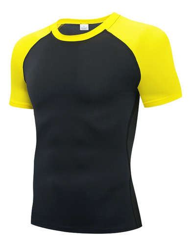 Playera Deportiva Hombre Elástico Transpirable Manga Corta