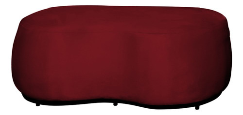 Puff Decorativo Beatriz Orgânico Veludo Vermelho