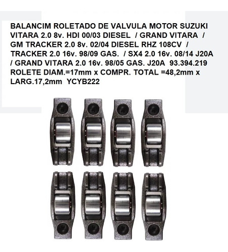 Jg. Balancim De Válvula Motor Gm Tracker 2.0 8v. 02/ Rhz