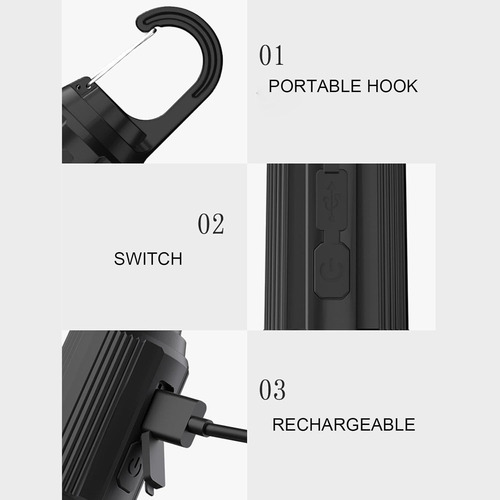 Kit 4 Lampadas Portatil Recarregavel Usb Camping Com Suporte