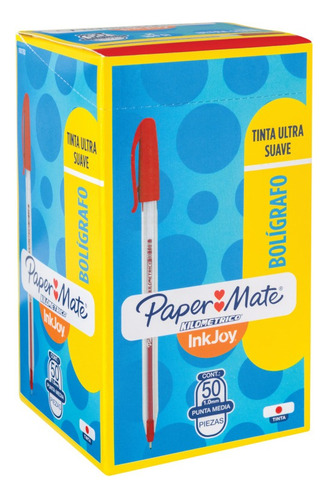 Boligrafo Inkjoy 100st Paper Mate Rojo Caja X50