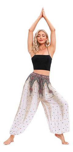 Pantalones De Yoga Boho Para Mujer, Estilo Hippie, Con Estam